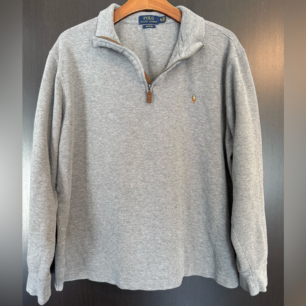 Ralph Lauren Light Gray Zip-Up men’s Sweater